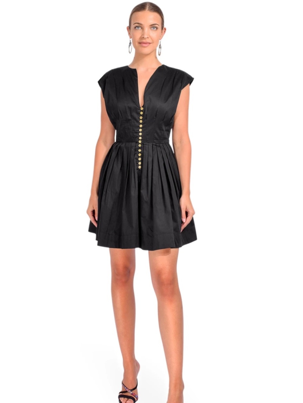 KARINA GRIMALDI SELENA MINI DRESS - BLACK
